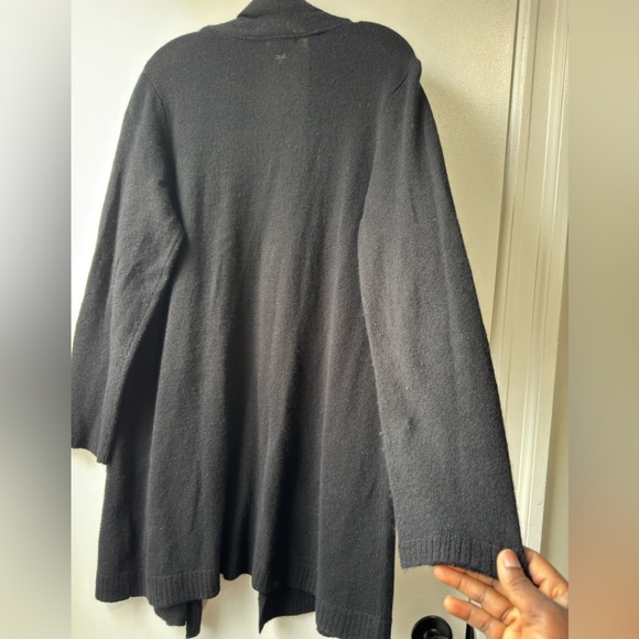 Tyler Boe Cashmere Black Open-Front Long Cardigan - Picture 6 of 10